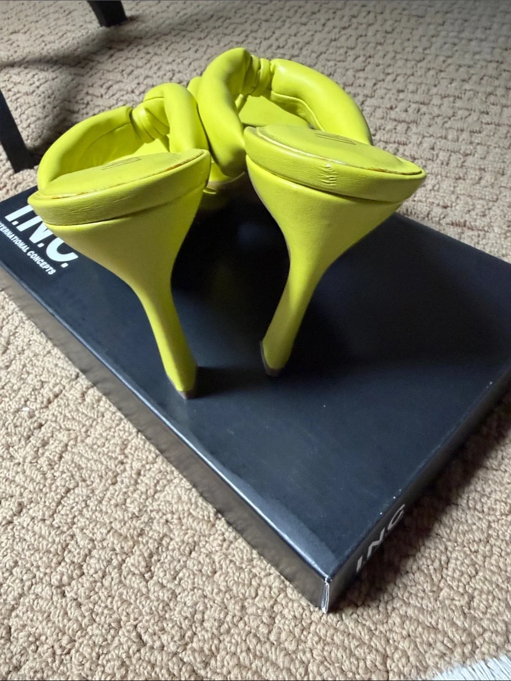 INC International Concepts Women’s Neon Yellow Knotted Toe-Post Sandals